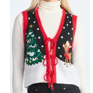 Rudolph the Red-Nosed Reindeer Women's Christmas Tie Vest
 (L)